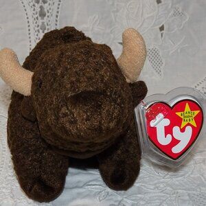 TY Beanie Babies – Roam the Buffalo (4th Generation) – Red Stamp #121 – MNWT